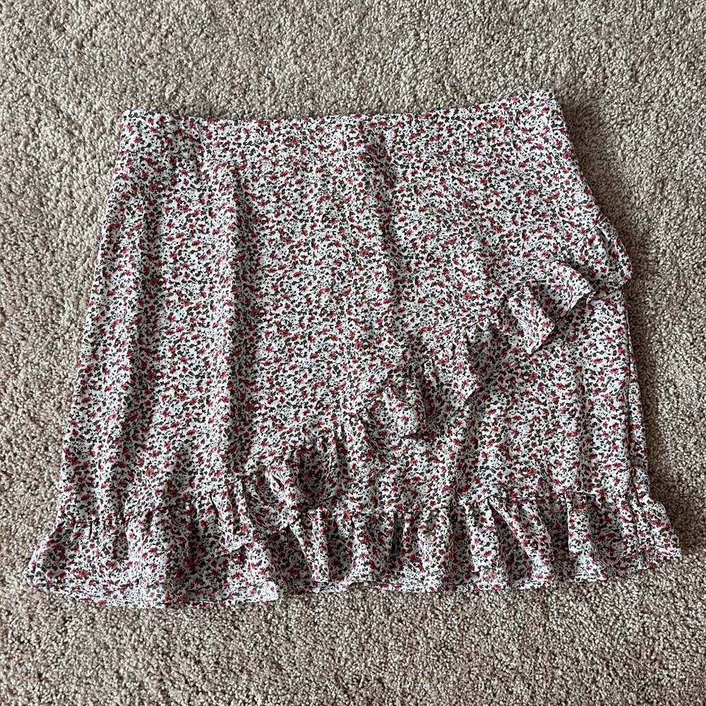 floral ruffle skirt